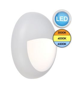 Saxby Lighting - Forca - 77905 & 77897 - LED White Opal IP65 18w CCT Eyelid Bezel Outdoor Bulkhead Light