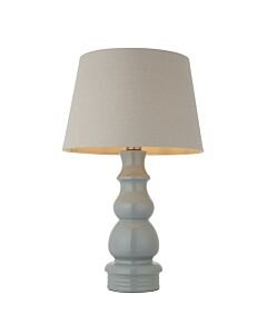 Endon Lighting - Provence - 103375 - Blue Grey Satin Nickel Ceramic Table Lamp With Shade