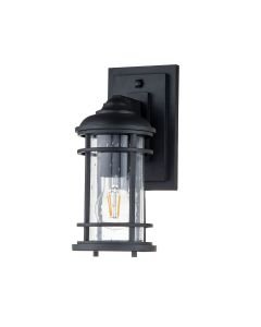 Feiss Lighting - Lighthouse - FE-LIGHTHOUSE2-S-BLK - Black Clear Seeded Glass IP44 Outdoor Wall Light