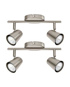 Set of 2 Travale - Satin Nickel 2 Way Adjustable Spotlight Fittings