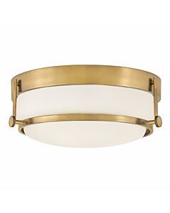 Hinkley Lighting - Harper - HK-HARPER-F-HB - Heritage Brass Opal Glass 3 Light Flush Ceiling Light