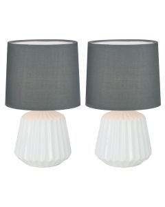 Set of 2 Jess - White Ceramic Lamps