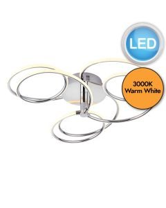 Endon Lighting - Eterne - 81886 - LED Chrome White Flush Ceiling Light