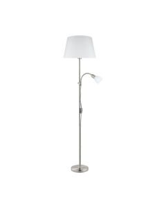 Eglo Lighting - Conesa - 95686 - Satin Nickel White Glass Mother & Child Floor Lamp