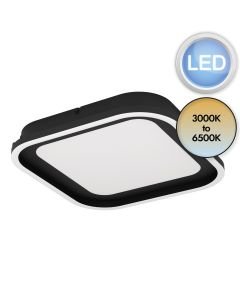 Eglo Lighting - Calagrano - 900602 - LED Black White Flush Ceiling Light