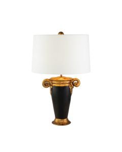 Flambeau Lighting - Gallier - FB-GALLIER-TL - Black Resin Gold White Table Lamp With Shade