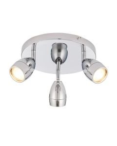 Endon Lighting - Porto - 73692 - Chrome Clear Glass 3 Light IP44 Bathroom Ceiling Spotlight
