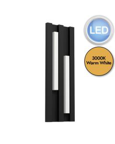 Eglo Lighting - Fandina - 900118 - LED Black White 2 Light IP55 Outdoor Wall Light