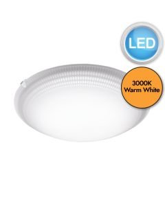 Eglo Lighting - Magitta 1 - 95672 - LED White Clear Glass 3 Light Flush Ceiling Light