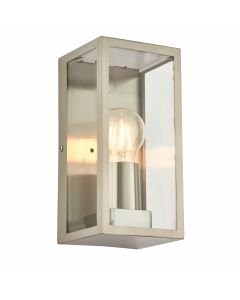 Saxby Lighting - Breton - 90960 - Stainless Steel Clear Glass IP44 Outdoor Half Lantern Wall Light