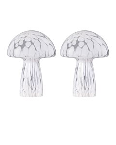 Set of 2 Confetti - White Glass Table Lamps