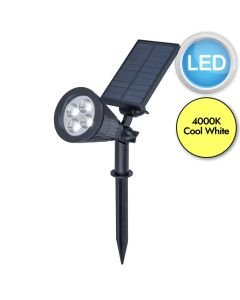 Lutec - Solar Superspot - 6937602330 - LED Black Clear IP44 Outdoor Spike Light