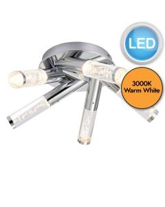Endon Lighting - ESsence - 70330 - LED Chrome Clear 5 Light IP44 Bathroom Ceiling Light