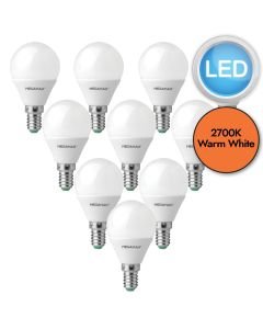 10 x 2.9W LED E14 Golf Ball Light Bulbs - Warm White