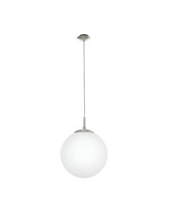 Eglo Lighting - Rondo - 85263 - Satin Nickel White Glass Ceiling Pendant Light