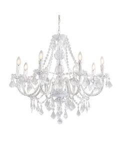 Endon Lighting - Clarence - 308-8CL - Clear Chrome 8 Light Chandelier