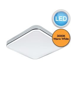 Eglo Lighting - Manilva 1 - 96229 - LED Chrome White 2 Light IP44 Bathroom Ceiling Flush Light