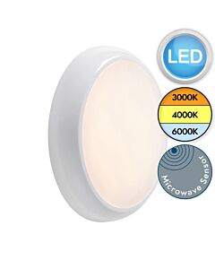 Saxby Lighting - HeroPRO - 95543 - LED White Opal IP65 Dimmable Microwave Plain Bezel Outdoor Sensor Bulkhead Light