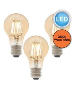 Endon Lighting - Set of 3 GLS - 93028 - LED E27 ES - Filament Light Bulbs - 60mm dia