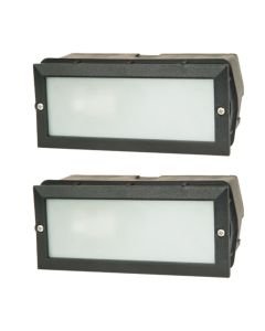 Set of 2 Gemma - Black Opal IP44 Outdoor Recessed Marker Lights