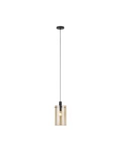 Eglo Lighting - Polverara - 39537 - Black Amber Glass Ceiling Pendant Light