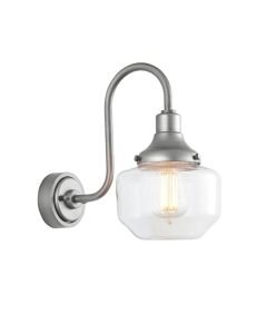 Eastleigh - Silver Clear Glass IP44 Outdoor Wall Light