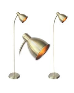 Set of 2 Carter - Antique Brass Floor Lamps