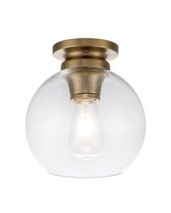 Feiss Lighting - Tabby - FE-TABBY-F-BB - Brass Clear Glass Flush Ceiling Light