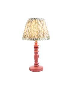 Endon Lighting - Bibury & Leaf 20cm - 114267 - Pink Aged Brass Green Table Lamp With Shade