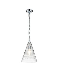 Quintiesse - Elmore - QN-ELMORE-P-PC - Chrome Clear Glass Ceiling Pendant Light