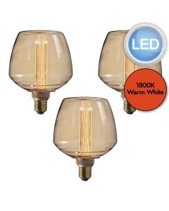 Endon Lighting - Set of 3 Scandi - 97179 - LED E27 ES - Filament Light Bulbs - 123mm dia