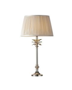 Endon Lighting - Leaf - 91222 - Nickel Oyster Table Lamp With Shade
