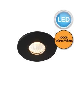 Saxby Lighting - Lalo - 99557 - LED Black Clear IP44 3000k Bathroom Recessed Ceiling Downlight