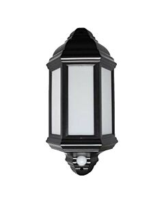 Set of 4 Park - Black LED Half Lanterns with PIR Motion Sensor