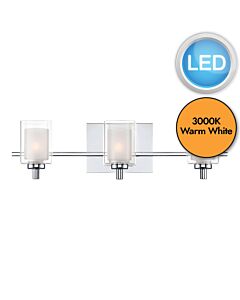 Quoizel Lighting - Kolt - QZ-KOLT3-PC-BATH - LED Chrome Clear Opal Glass 3 Light IP44 Bathroom Wall Light