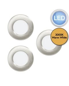 Eglo Lighting - Set of 3 Fueva 5 - 99141 - LED Satin Nickel White Recessed Ceiling Downlights
