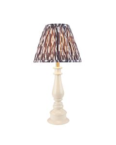 Endon Lighting - Myrtle & Ikat 25cm - 116327 - White Warm Brass Grey Table Lamp With Shade