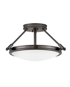 Hinkley Lighting - Collier - HK-COLLIER-SF-S-BX - Black Frosted Glass 3 Light Flush Ceiling Light