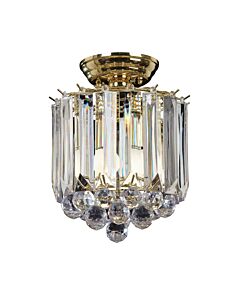 Endon Lighting - Fargo - FARGO-BP - Brass Clear 2 Light Flush Ceiling Light