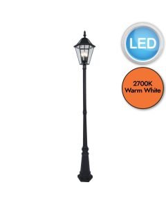 Lutec - London - 6951301189 - LED Black Clear Glass IP44 Solar Outdoor Lamp Post