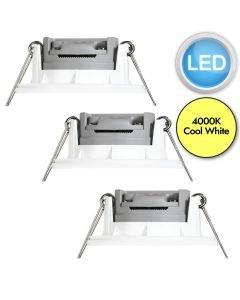 Nordlux - Set of 3 Leonis 3-Kit 4000K - 49200101 - LED White IP65 Bathroom Recessed Ceiling Downlights