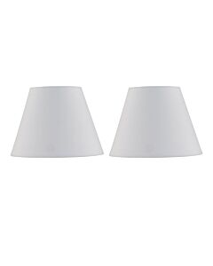 Set of 2 Ivory Cotton 20cm Diameter Tapered Fabric Lamp Shades