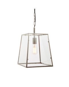 Endon Lighting - Hurst - 76225 - Nickel Clear Glass Ceiling Pendant Light