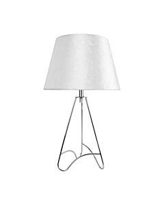 Tripod - Chrome Curved Tripod 45cm Table Lamp With Off White Crushed Velvet Shade