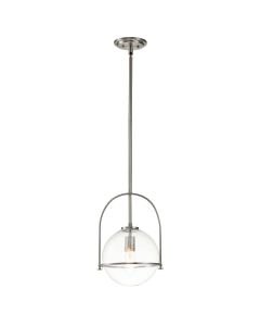 Quintiesse - Somerset - QN-SOMERSET-P-C-BN - Brushed Nickel Clear Seeded Glass Ceiling Pendant Light