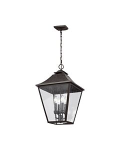 Feiss Lighting - Galena - FE-GALENA8-XL-SBL - Sable Clear Seeded Glass 4 Light IP44 Outdoor Ceiling Pendant Light