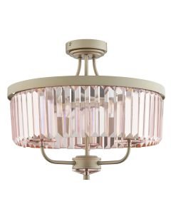 Chichester - Brushed Champagne Crystal Semi flush