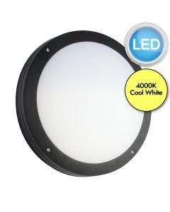 Saxby Lighting - Luik - 61652 & 61646 - LED Black Opal 18w Gear Tray Plain Casing Outdoor Bulkhead Light