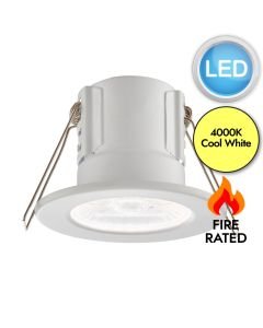 Saxby Lighting - ShieldECO 500 - 73786 - LED White Clear IP65 4000k Bathroom Recessed Fire Rated Ceiling Downlight