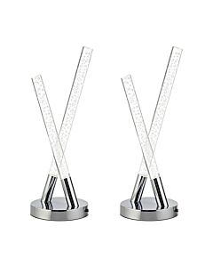 Set of 2 Portland - Chrome 38cm LED Bubble Table Lamps